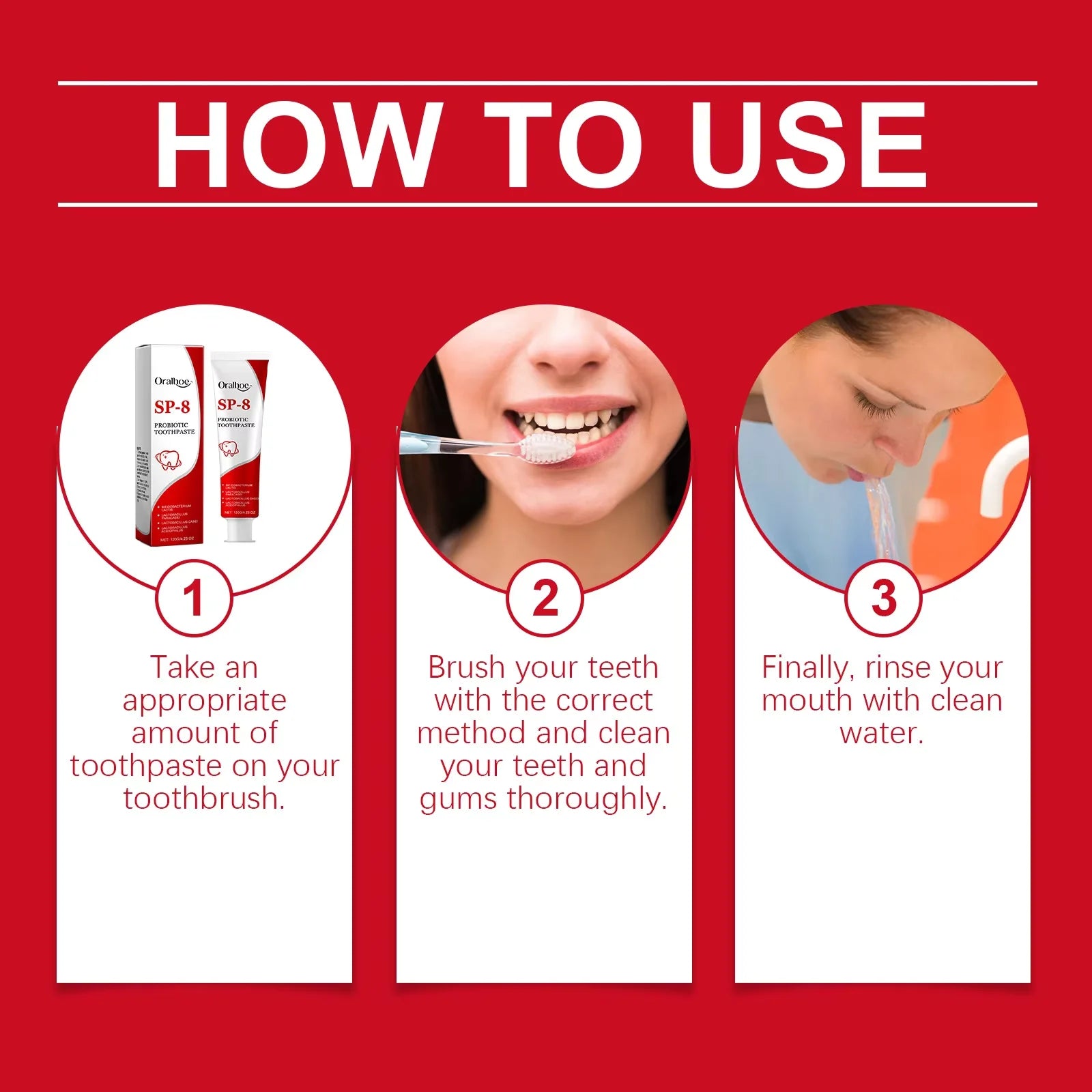 Sp-8 Probiotic Toothpaste Brightening Mint Fresh Breath Deep Cleaning Remove Plaque Stains Oral Hygiene Teeth Whiten Toothpaste
