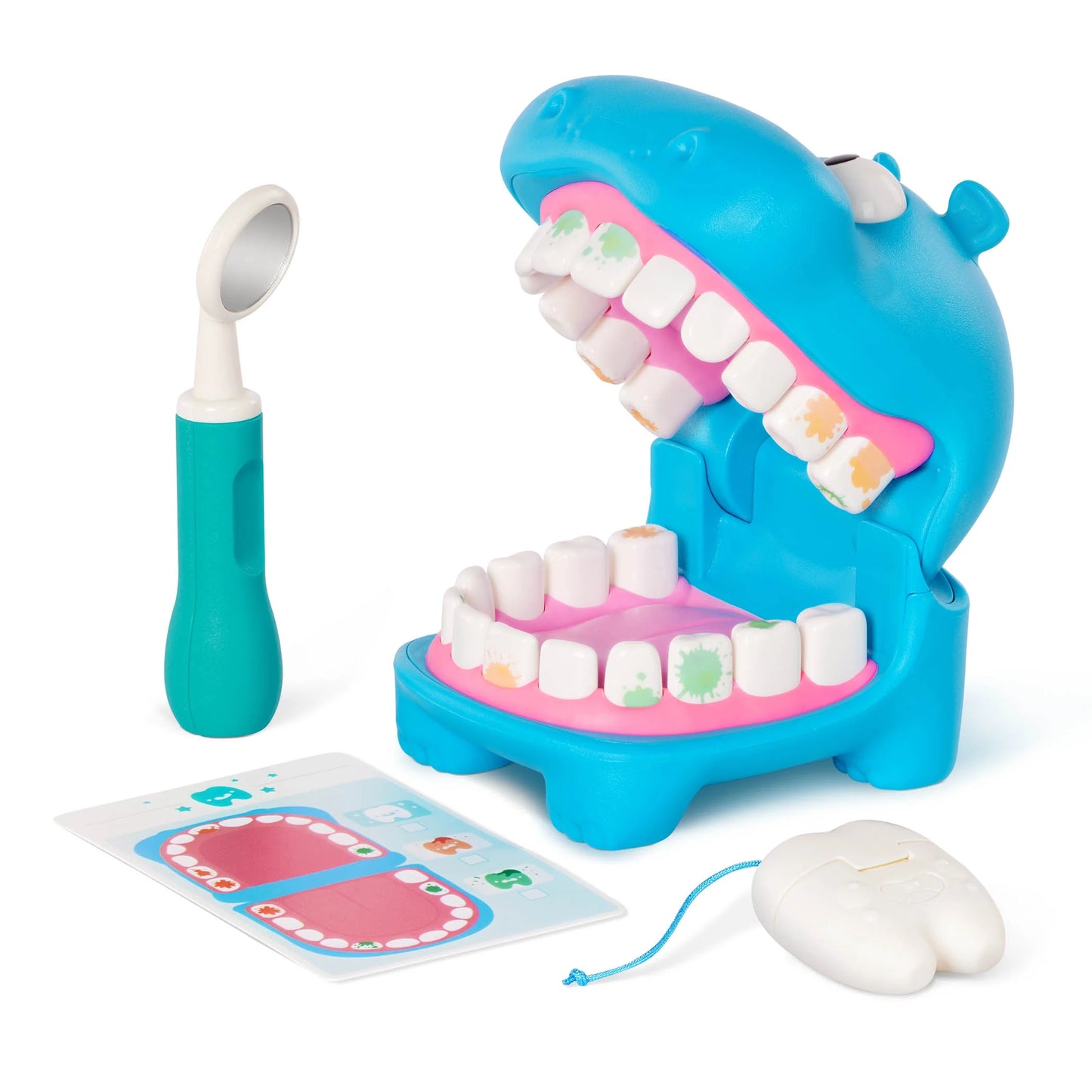 Hippodontist Dentist Plastic Play Set with 14 Accessories, Toddler and Preschool Toys