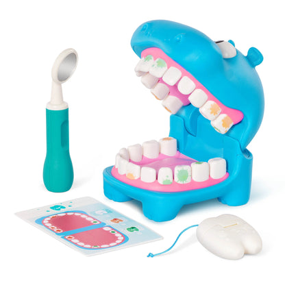 Hippodontist Dentist Plastic Play Set with 14 Accessories, Toddler and Preschool Toys