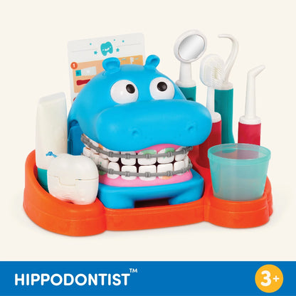 Hippodontist Dentist Plastic Play Set with 14 Accessories, Toddler and Preschool Toys
