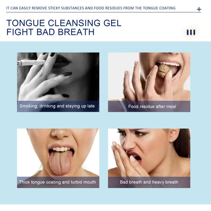 Tongue Cleaning Gel with Brush Oral Care Removal Odor Health Fresh Breath Care Dental Hygiene Tools Coating Cleaning Kit